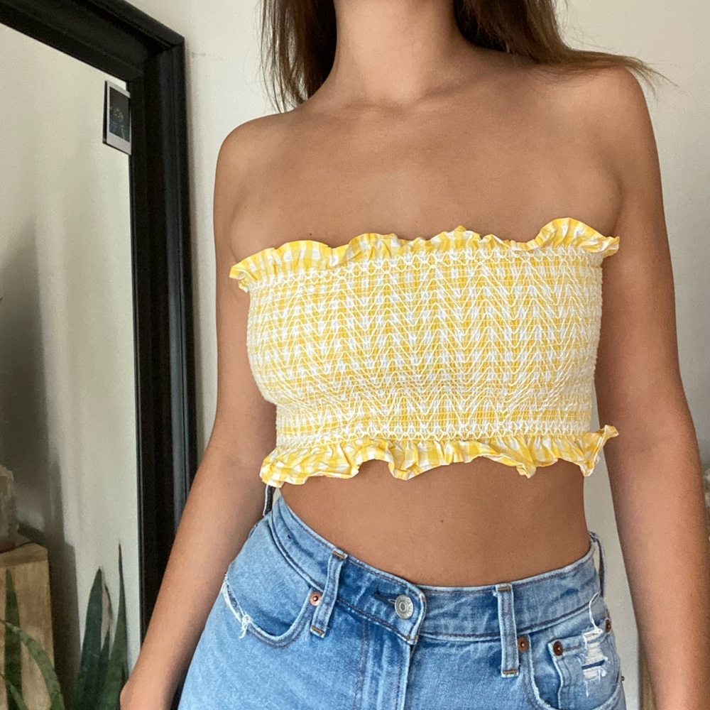 Yellow Gingham Bandeau